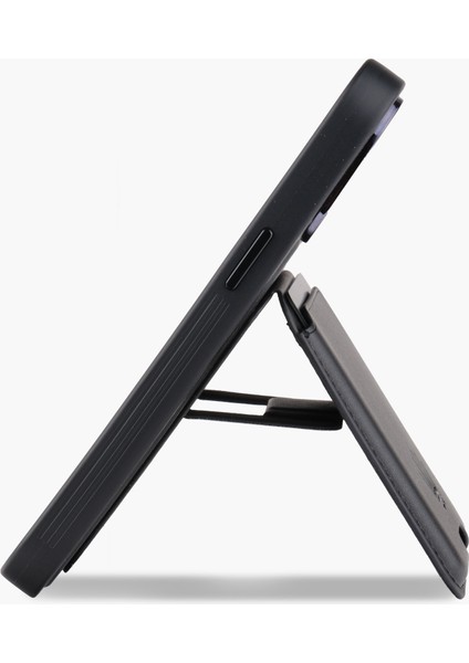 Standlı IPHONE 15 Pro Siyah Deri Telefon Kılıfı fiyatları