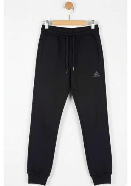 Çocuk Siyah Fermuarlı Cepli Ribanalı Eşofman Altı