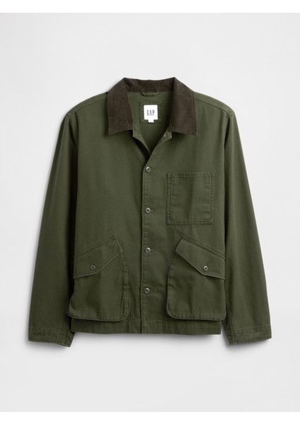 Erkek Haki Relaxed Canvas Barn Ceket fiyatları