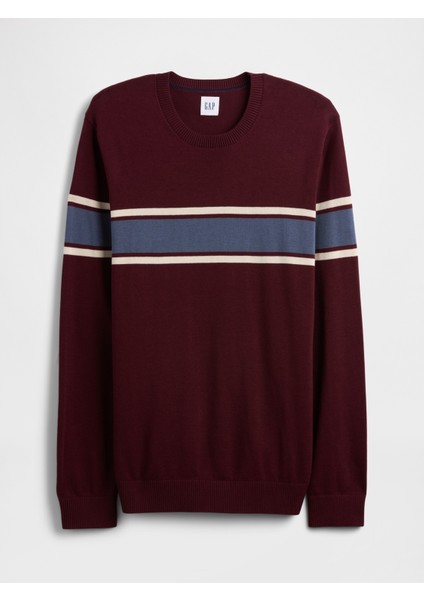 Erkek Kırmızı Çizgili Bisiklet Yaka Kazak fiyatları