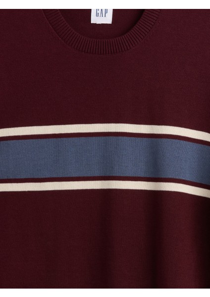 Erkek Kırmızı Çizgili Bisiklet Yaka Kazak modelleri