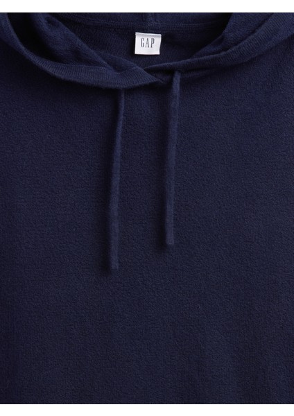 Kadın Lacivert Relaxed Cashsoft Kapüşonlu Sweatshirt modelleri