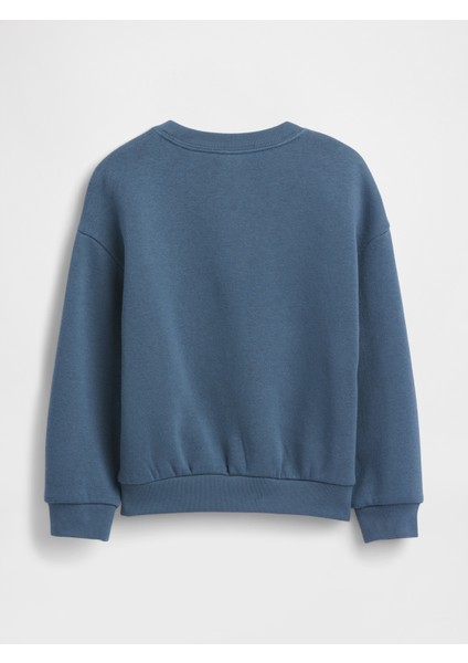 Kız Bebek Mavi Oversized Grafik Sweatshirt modelleri