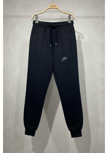 Fermuarlı Cepli Siyah Çocuk Eşofman Altı