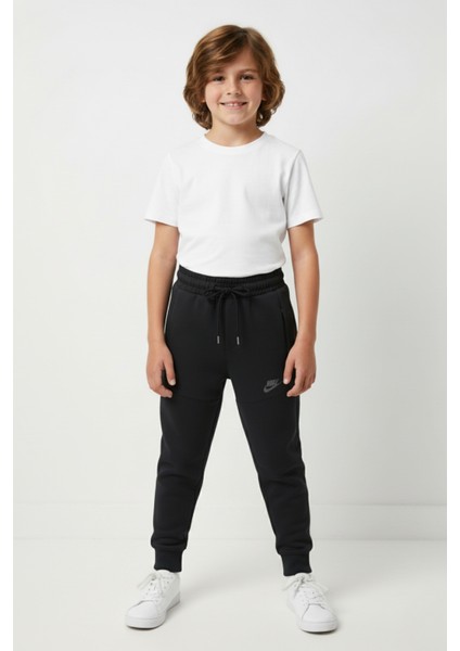 Fermuarlı Cepli Siyah Çocuk Eşofman Altı fiyatları