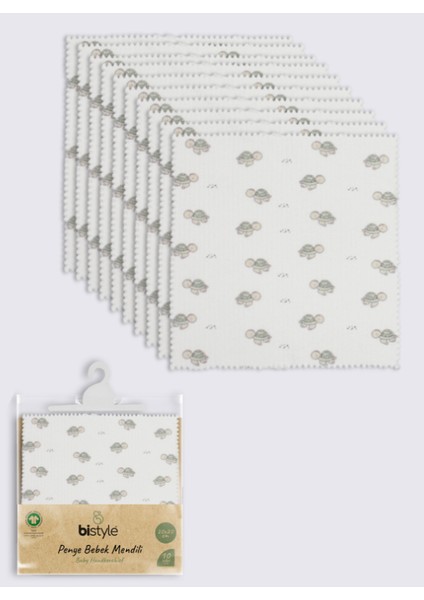 Nessiworld Tortoise 20X20 10'lu Penye Mendil 90163 Ekru