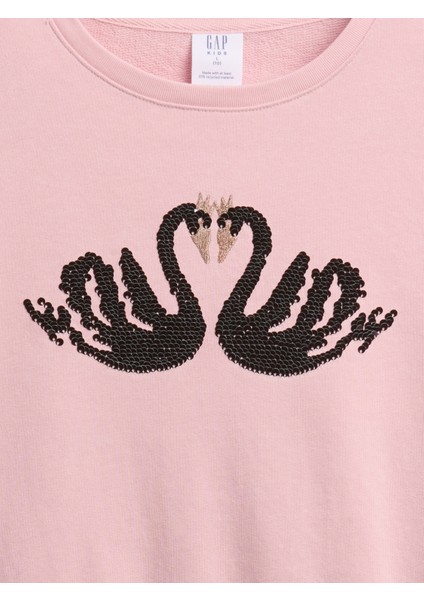 Kız Çocuk Pembe Relaxed Flippy-Sequin Grafikli Sweatshirt fiyatları