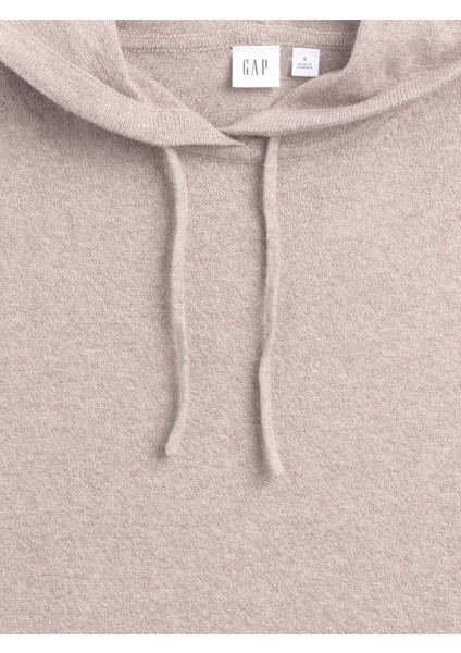 Kadın Açık Pembe Relaxed Cashsoft Kapüşonlu Sweatshirt modelleri