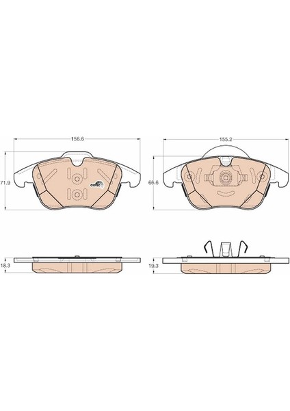 FREN BALATASI ON RANGE ROVER EVOQUE L538 FORD S-MAX MONDEO GALAXY 2 VOLVO S60 2 S80 2 560 570 30778910 ME6G9J2K021AB LR134693