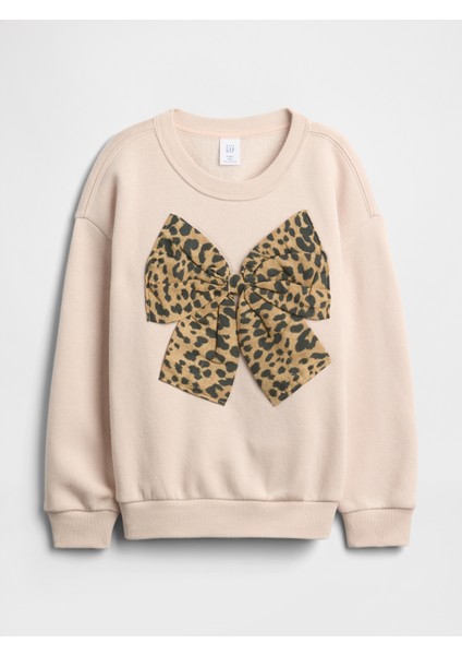Kız Bebek Pembe Oversized Grafik Sweatshirt