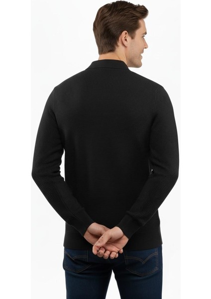 Erkek Fermuarlı Polo Yaka Triko Kazak 5240F BGL-ST04852 modelleri