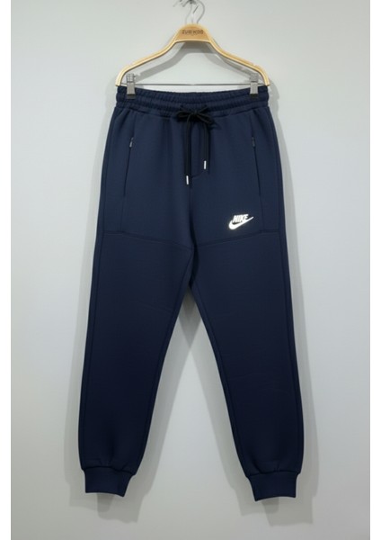 Fermuarlı Cepli Lacivert Eşofman Altı