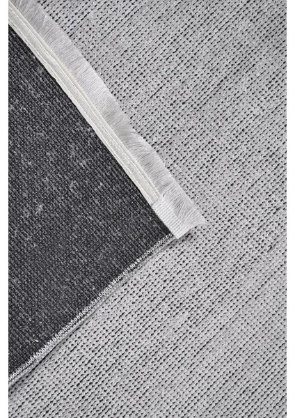 Azra Gri Yolluk Halı | Yıkanabilir, Kaymaz Taban, Modern Koridor Antre Kilimi