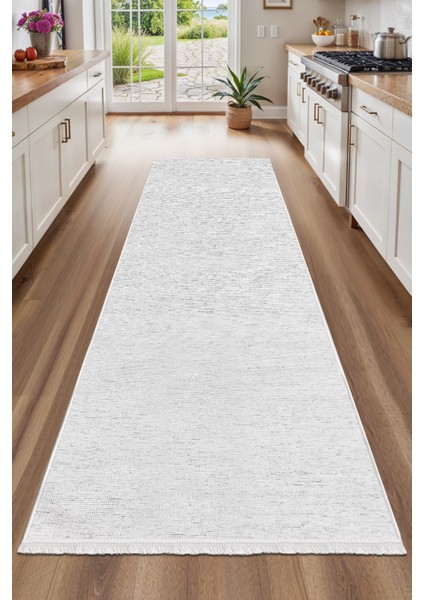 Azra Beyaz Yolluk Halı | Yıkanabilir, Kaymaz Taban, Modern Koridor Antre Kilimi modelleri