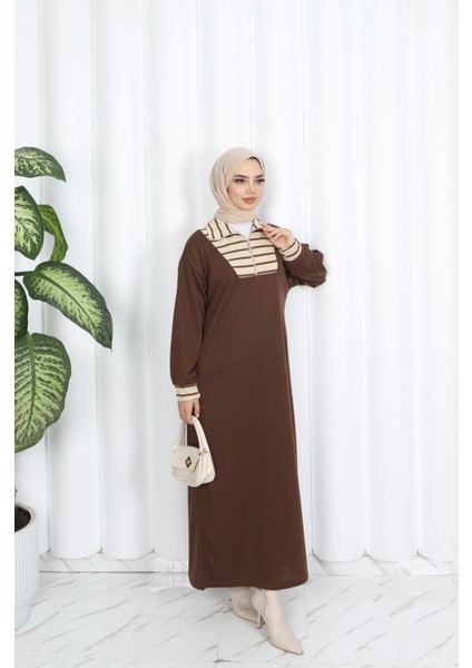 Çizgili Fermuarlı Iki Ip Elbise fiyatları