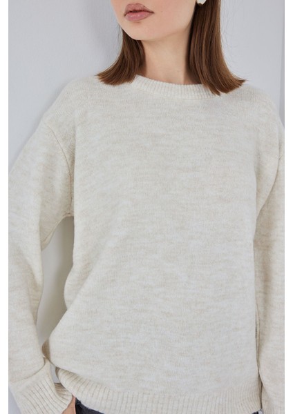 Kadın Bdart Oversize Triko Kazak Krem Doğal indirimleri