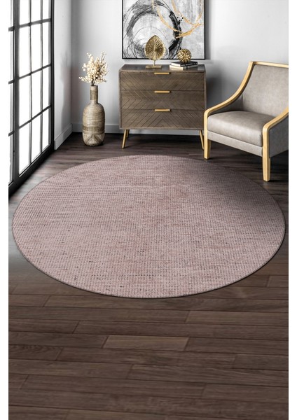 Azra Bej Yuvarlak Mutfak Halısı | Yıkanabilir, Kaymaz Taban, Yumuşak Dokulu Antre Kilimi