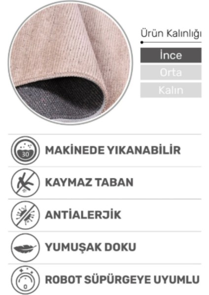 Azra Bej Yuvarlak Mutfak Halısı | Yıkanabilir, Kaymaz Taban, Yumuşak Dokulu Antre Kilimi fiyatları