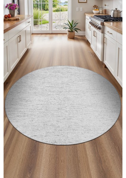 Azra Beyaz Yuvarlak Mutfak Halısı | Yıkanabilir, Kaymaz Taban, Yumuşak Dokulu Antre Kilimi modelleri