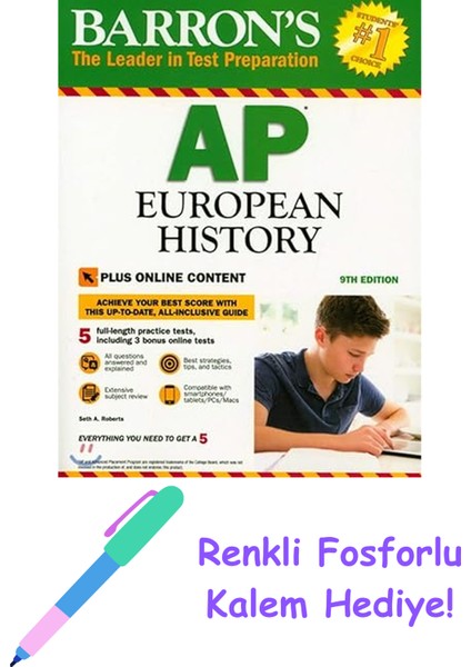 Ap European History: With Bonus Online Tests + Fosforlu Kalem Hediye