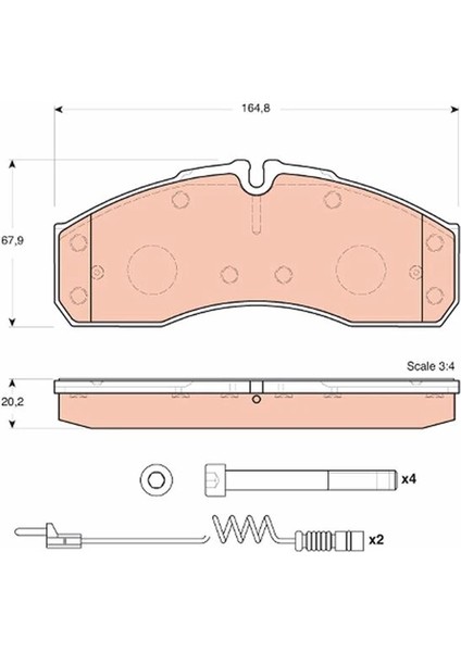 FREN BALATASI ON MERCEDES B905 B667 B668 B670 A0034204620