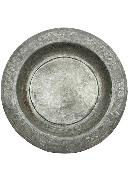 Kenarları El Oyması Işlemeli Bakır Sahan AOB3894