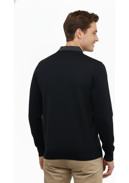 Erkek Polo Yaka Kazak Cepli Çelik Örgü Klasik Kalıp 5205F BGL-ST04850 modelleri