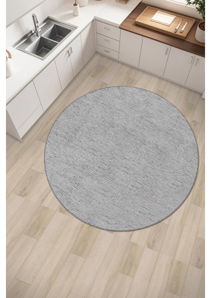 Azra Gri Yuvarlak Mutfak Halısı | Yıkanabilir, Kaymaz Taban, Yumuşak Dokulu Antre Kilimi modelleri