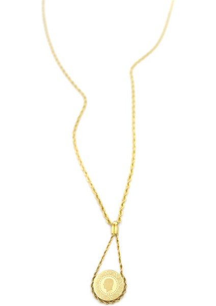 Burgu Zincir Çeyrek Kolye - Altın