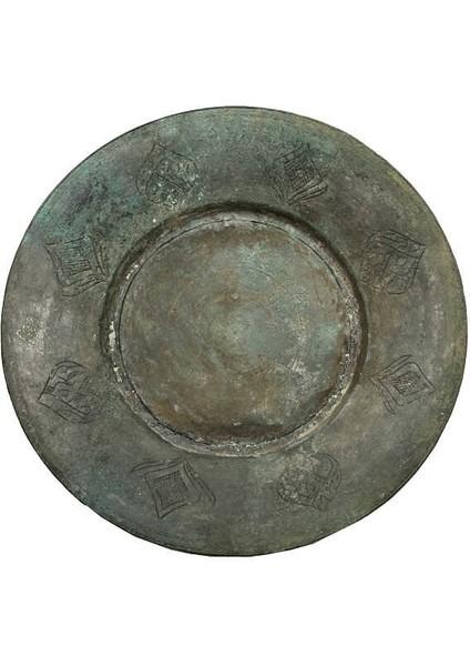 Kenarları El Oyması Işlemeli Bakır Sahan AOB3896