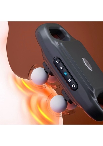 4 Başlıklı Masaj Tabancası – 12W Derin Doku &amp;amp; Kas Ağrısı Giderici, 20 Seviye &amp;amp; 6 Mod - Siyah (5148)