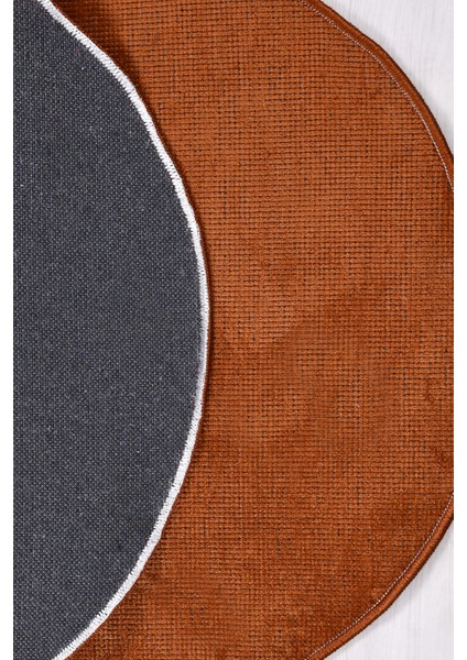 Azra Kiremit Yuvarlak Mutfak Halısı | Yıkanabilir, Kaymaz Taban, Yumuşak Dokulu Antre Kilimi indirimleri