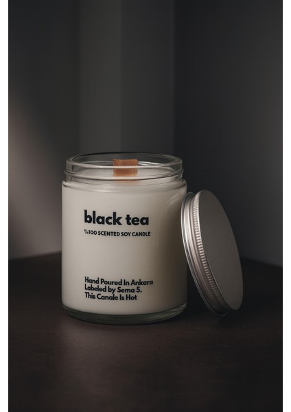 : Black Tea : Cam Kavanozda Kokulu %100 Soya Mum (Siyah Çay, Papatya, Limonel) modelleri