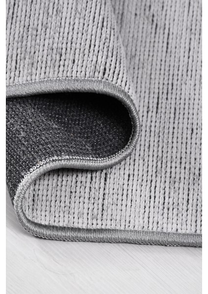 Azra Gri Yolluk Halı | Yıkanabilir, Kaymaz Taban, Modern Koridor Antre Kilimi