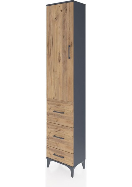 Arges Dolap 3 Raflı 3 Çekmeceli Tek Kapaklı 44X30X221 Antrasit-Çam modelleri