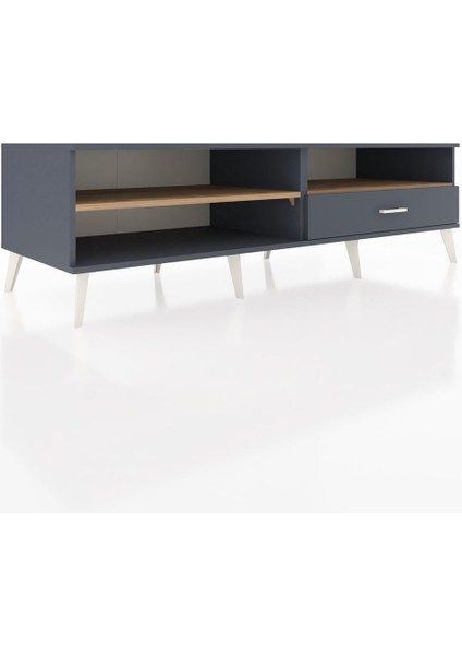 Kronos Tv Ünitesi 2 Raflı Tek Çekmeceli 176X59X51 Antrasit-Çam/antrasit fiyatları
