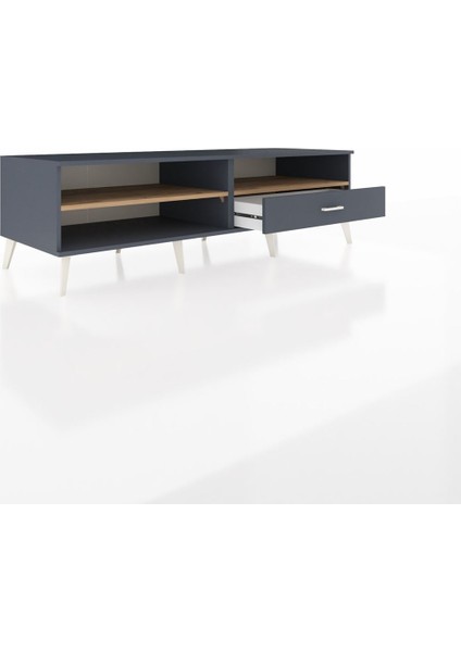Kronos Tv Ünitesi 2 Raflı Tek Çekmeceli 176X59X51 Antrasit-Çam/antrasit indirimleri