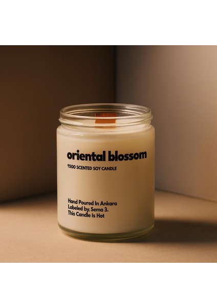 : Oriental Blossom : Cam Kavanozda Kokulu %100 Soya Mum (Pudra, Papatya, Sandal, Lavanta) fiyatları