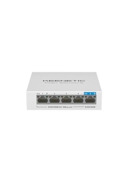 Keenetic Poe+ Switch 5, 1X1GBIT, 4X1GBIT Poe+ Port, Ieee 802.3AF/AT (MAX.30W/PORT), 60WATT modelleri