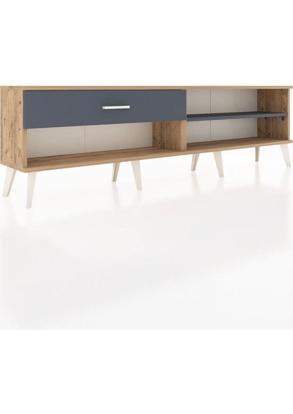 Arges Tv Ünitesi Tek Raflı Tek Çekmeceli 176X30X51 Çam-Antrasit/antrasit fiyatları