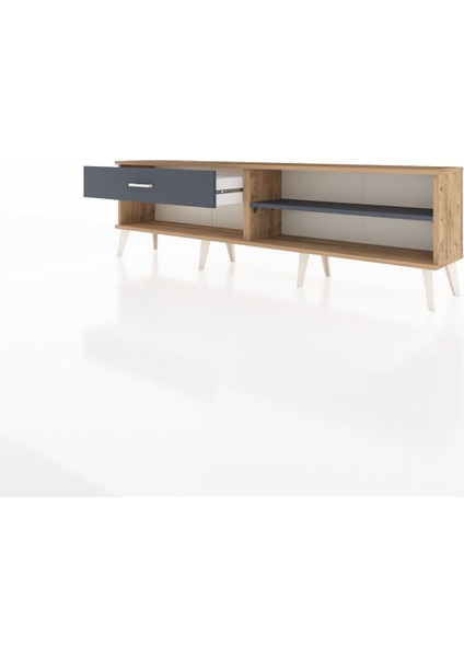 Arges Tv Ünitesi Tek Raflı Tek Çekmeceli 176X30X51 Çam-Antrasit/antrasit modelleri