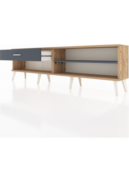 Arges Tv Ünitesi Tek Raflı Tek Çekmeceli 176X30X51 Çam-Antrasit/antrasit fırsatları