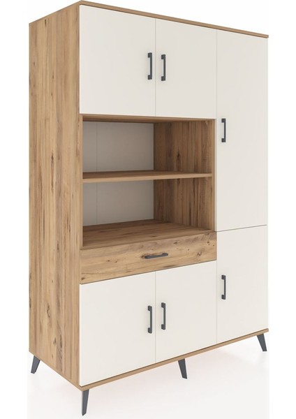 Kronos Dolap 10 Raflı Tek Çekmeceli 6 Kapaklı 132X59X195 Çam-Aytaşı/çam fiyatları