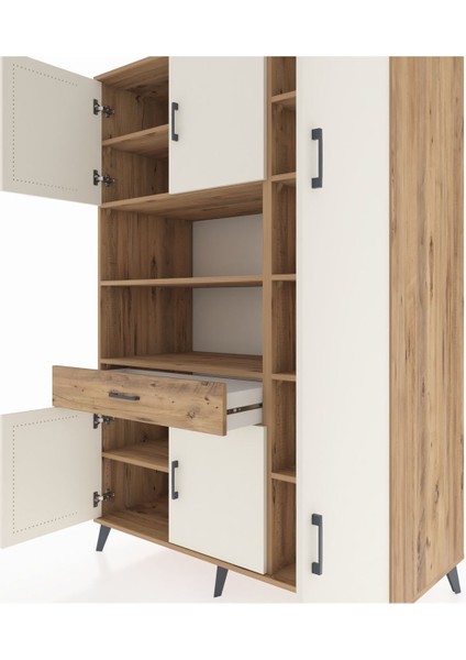 Kronos Dolap 10 Raflı Tek Çekmeceli 6 Kapaklı 132X59X195 Çam-Aytaşı/çam fırsatları
