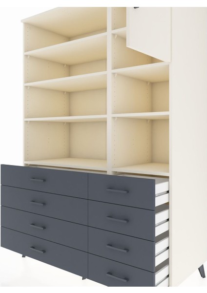 Kronos Dolap 8 Raflı 8 Çekmeceli Tek Kapaklı 132X59X195 Aytaşı-Aytaşı/antrasit fırsatları