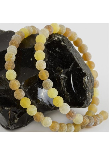 Lvsqvr 6 mm Mat Akik Taşı-Sarı