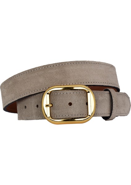 %100 Hakiki Deri, Gold Tokalı 4 cm Gri Süet Kadın Kemeri; Kot, Spor Kemer=süet.44.gri fırsatları
