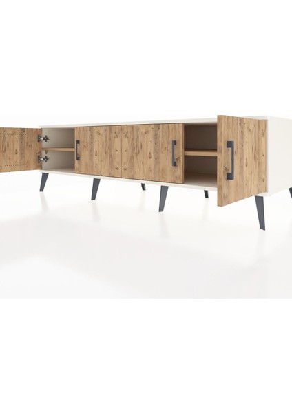 Kronos Tv Ünitesi 2 Raflı 4 Kapaklı 176X59X51 Aytaşı-Çam/çam fırsatları