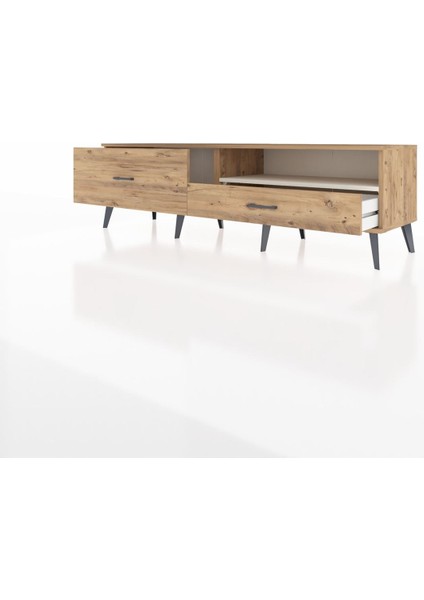 Hyperion Tv Ünitesi Tek Raflı 2 Çekmeceli 176X44X51 Çam-Aytaşı/çam modelleri