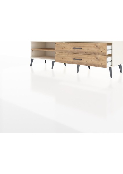 Hyperion Tv Ünitesi Tek Raflı 2 Çekmeceli 176X44X51 Aytaşı-Çam/çam modelleri